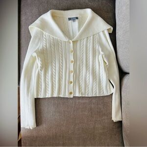 NWOT Marled Cream Cable Knit Cardigan